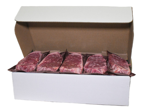 Ontario steaks in white Farmway Foods box